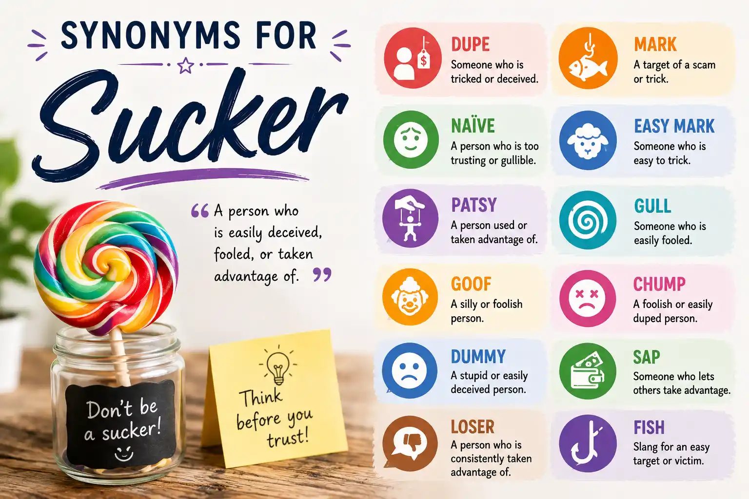synonyms for sucker