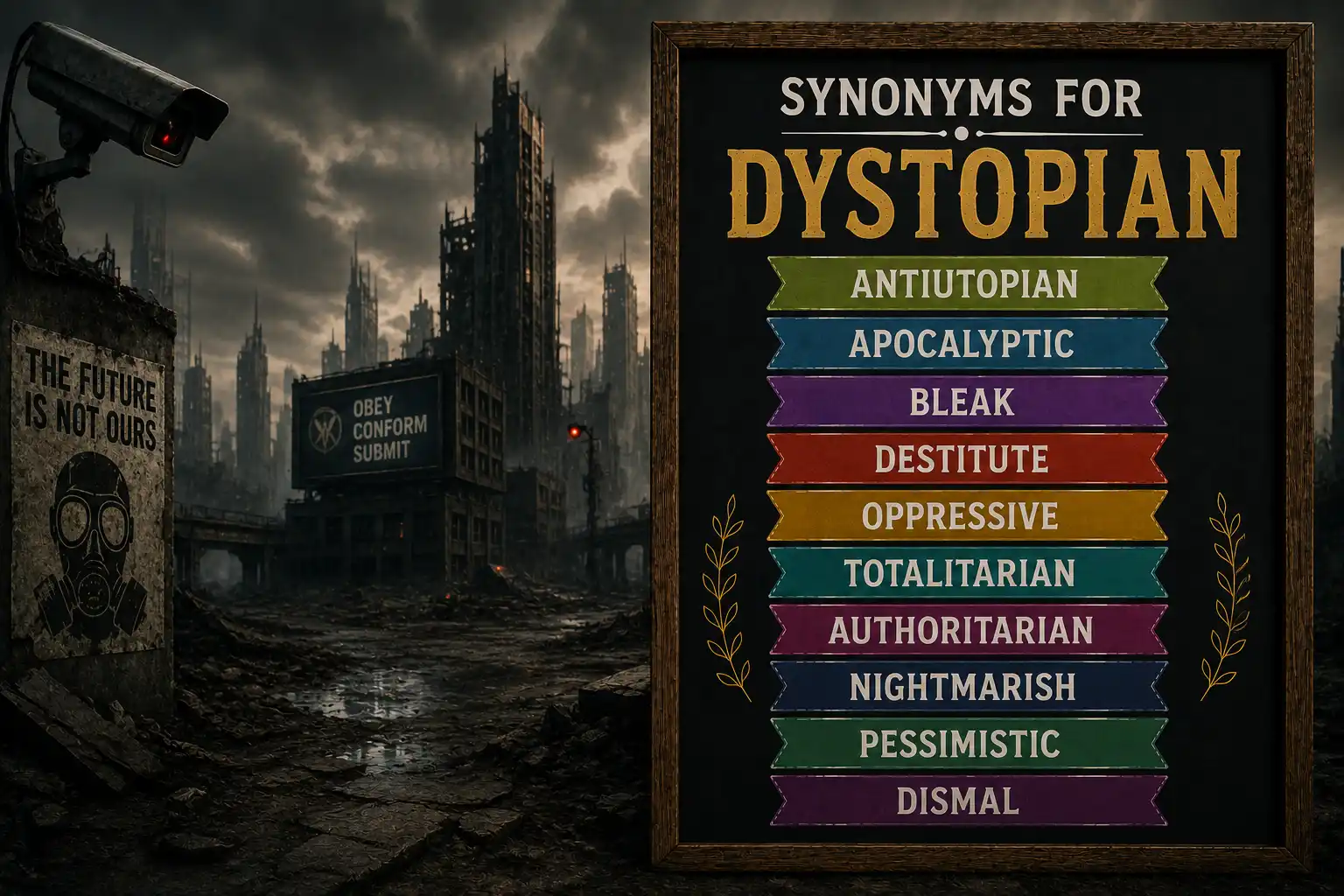 synonyms for dystopian