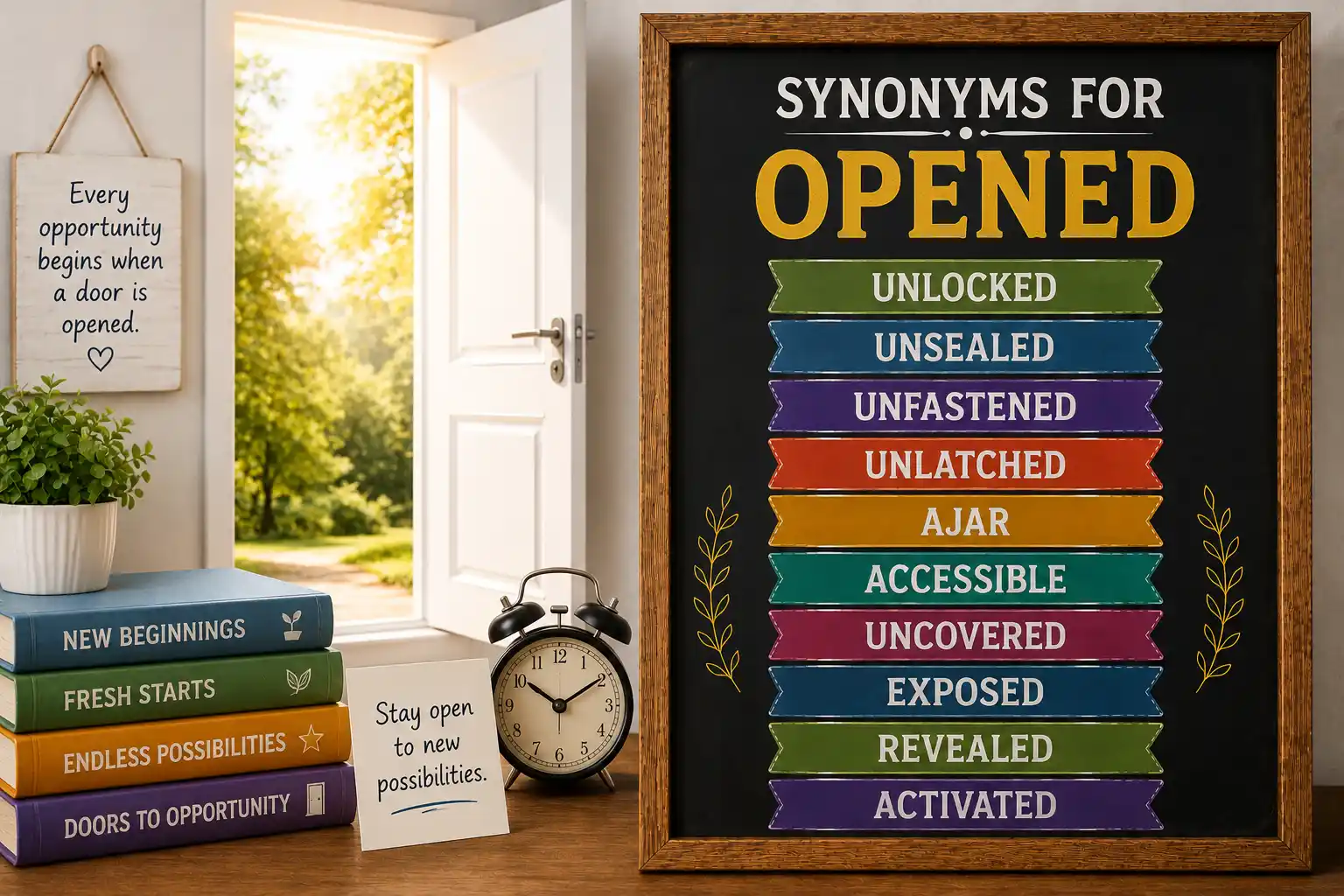 synonyms for opened